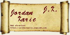 Jordan Karić vizit kartica